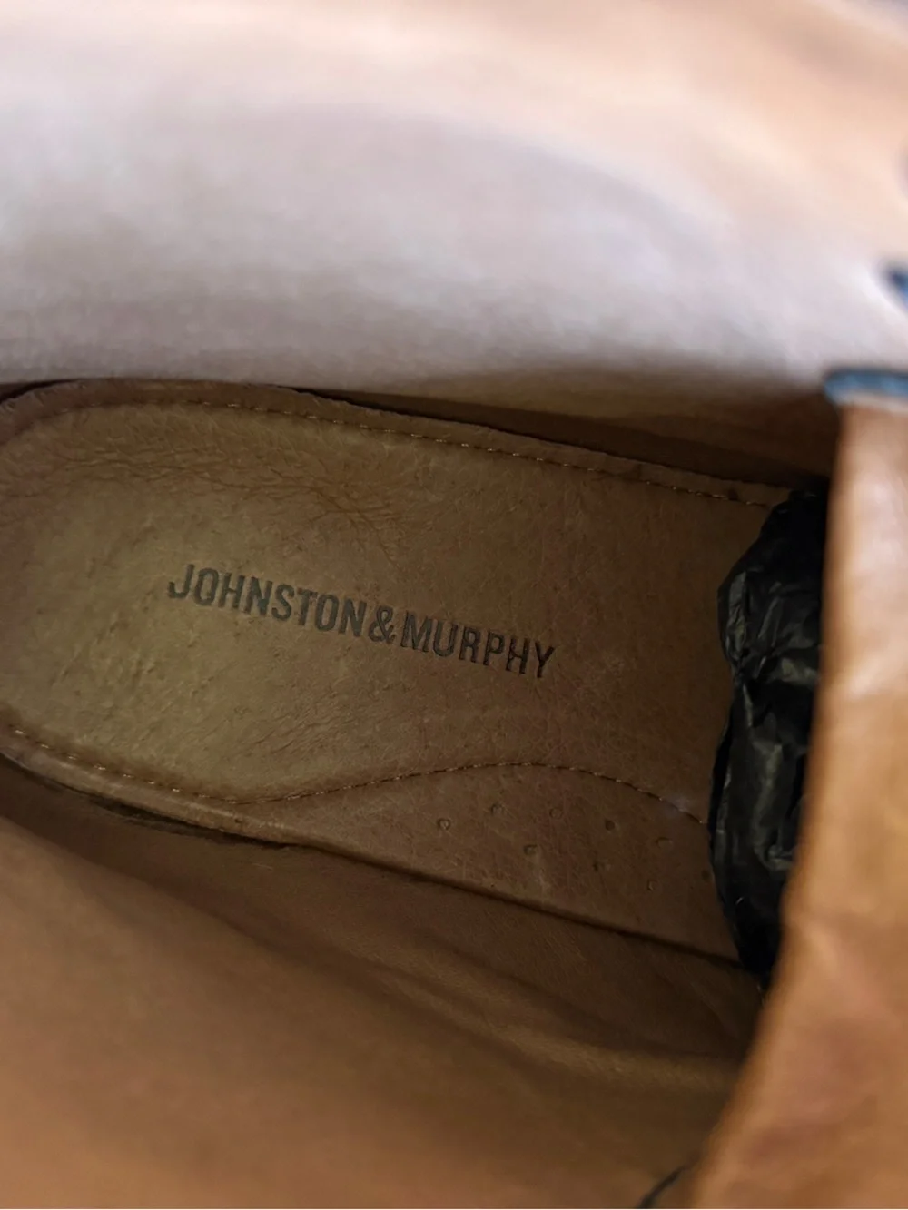 NEW Johnston & Murphy Lace Up Black Wing Tip Boots Men 11.5M Leather Dress Ankle